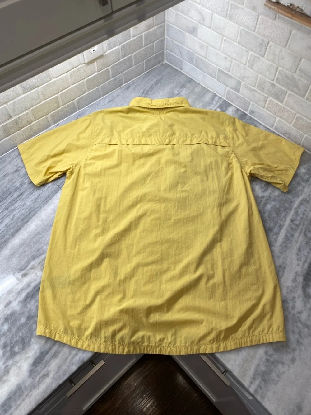 The North Face Men's Yellow Button-Up Shirt